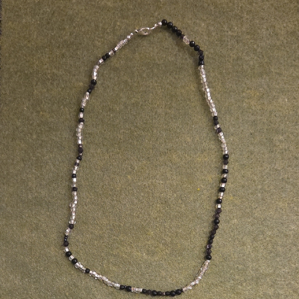 Elegant Black and Silver Beaded Necklace
